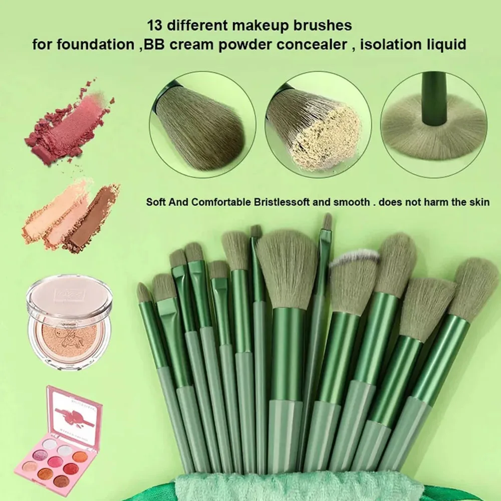 13PCS/Set Professional Makeup Brush Tool Soft Fluffy Hair Loose Powder Portable Eyeshadow Blush Cosmetic