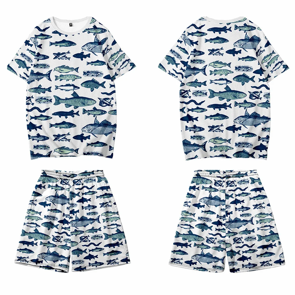 

Футболка с коротким рукавом и шорты, с принтом, в стиле Харадзюку