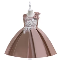 elegant banquet vestidos costume 2022 new embroidery bow kids wedding bridesmaid dress princess dress for girls evening dresses
