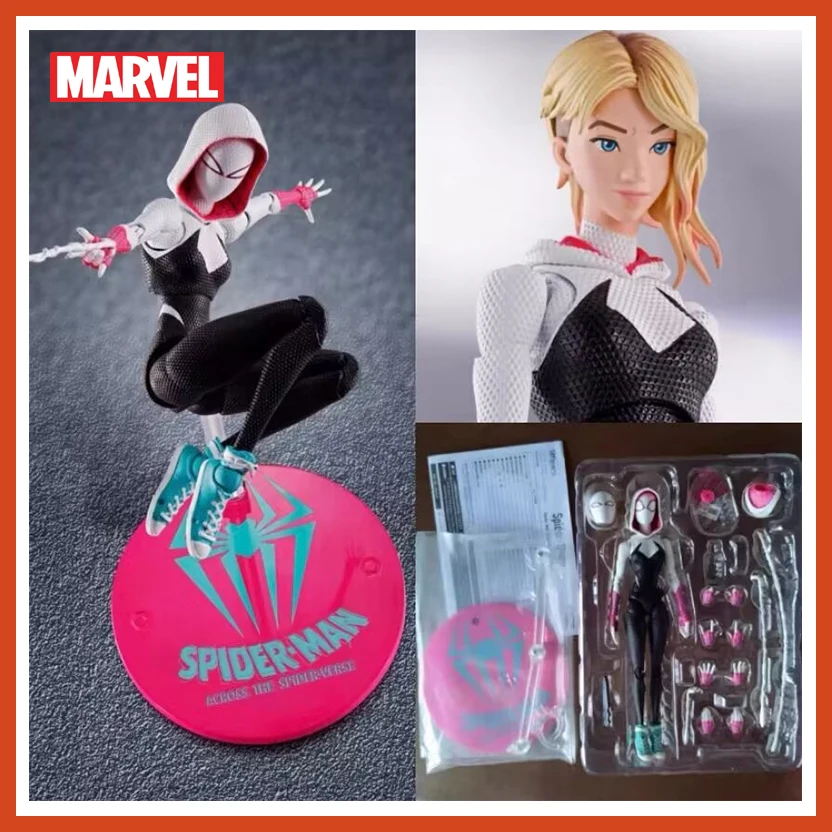 

Marvel Spiderman Sh Figuart Spider Gwen Anime Action Figure Stacy Miles Morales Figure Into The Spider-Verse Toys Model Gifts