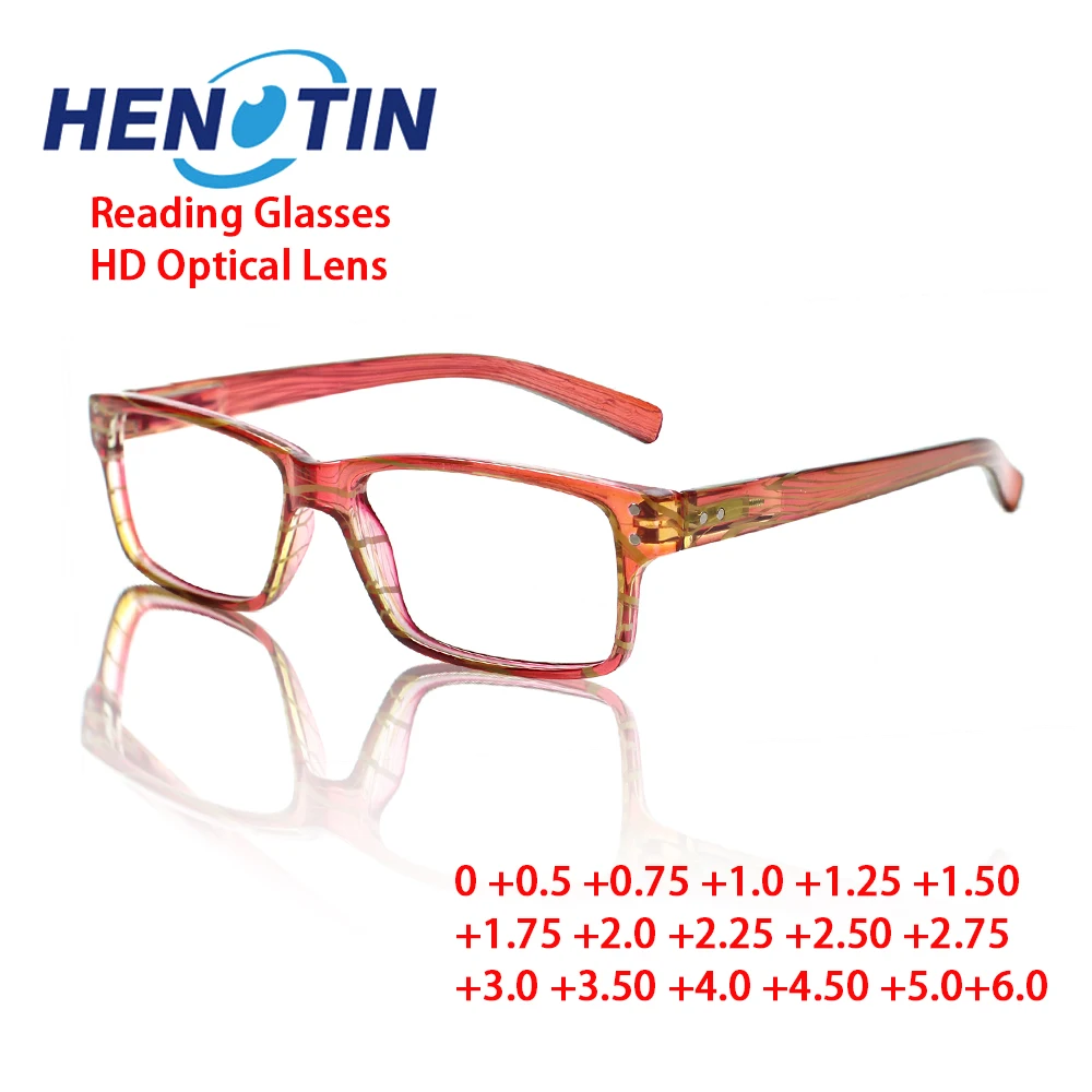 

Henotin Fashion Flat Color Reading Glasses Women's Men's Ultra-Light Frame Eyewear Eyeglasses