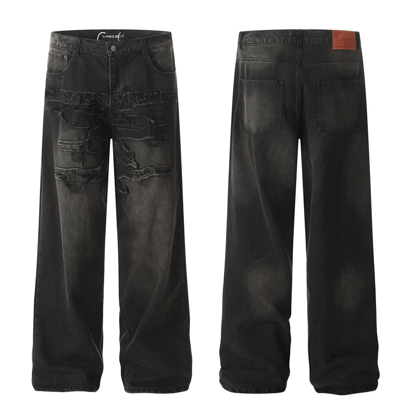 Мужские состаренные джинсы с прямыми штанинами Y/Project винтажные ковбойские брюки