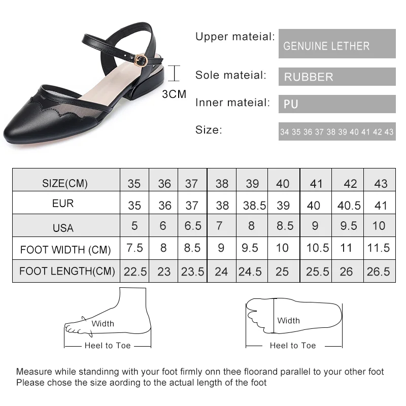 AIYUQI Women's Summer Shoes Genuine Leather Closed Toe Non-slip Dress Women's Sandals Mid Heel Cutout Women's Sandals