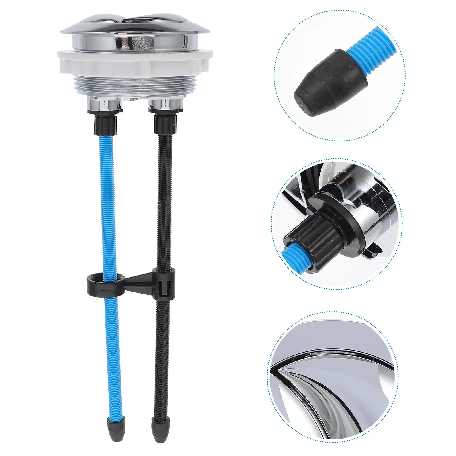

Supplies Toilet Tank Accessory Supply Bathroom Switch Durable Button Practical Home Round Double