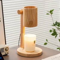 wood aromatherapy electric candle warmer wax melting lamp simple fragrance light bedroom bedside night table lamps candle melter