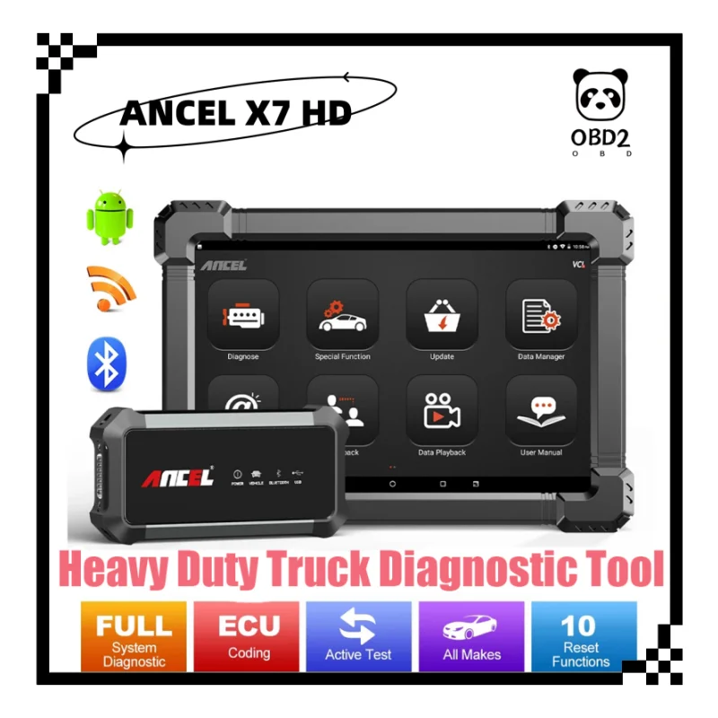 

Диагностический сканер ANCEL X7 HD для тяжелых грузовиков, Bluetooth, OBD2, Full System, ABS Oil EPB DPF Reset, сканер для профессиональных грузовиков