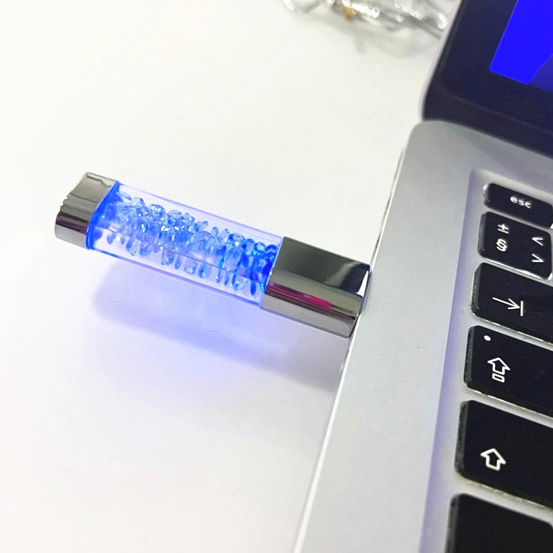 High speed crystal Blu ray Pen Drive 64GB Large capacity waterproof Metal USB  Flash Drive 128gb 32gb 16gb Suitable for PC