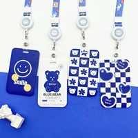 retractable badge reel klein blue mealcard buscard id card holder protection sleeve access control campus card bag with lanyards