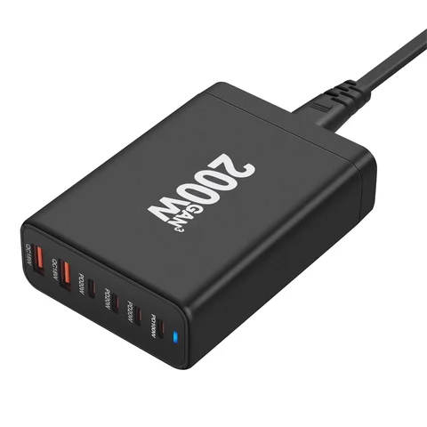 Настольное зарядное устройство GaN мощностью 200 Вт USB Type C PD Charger Quick Charge (ЕС)
