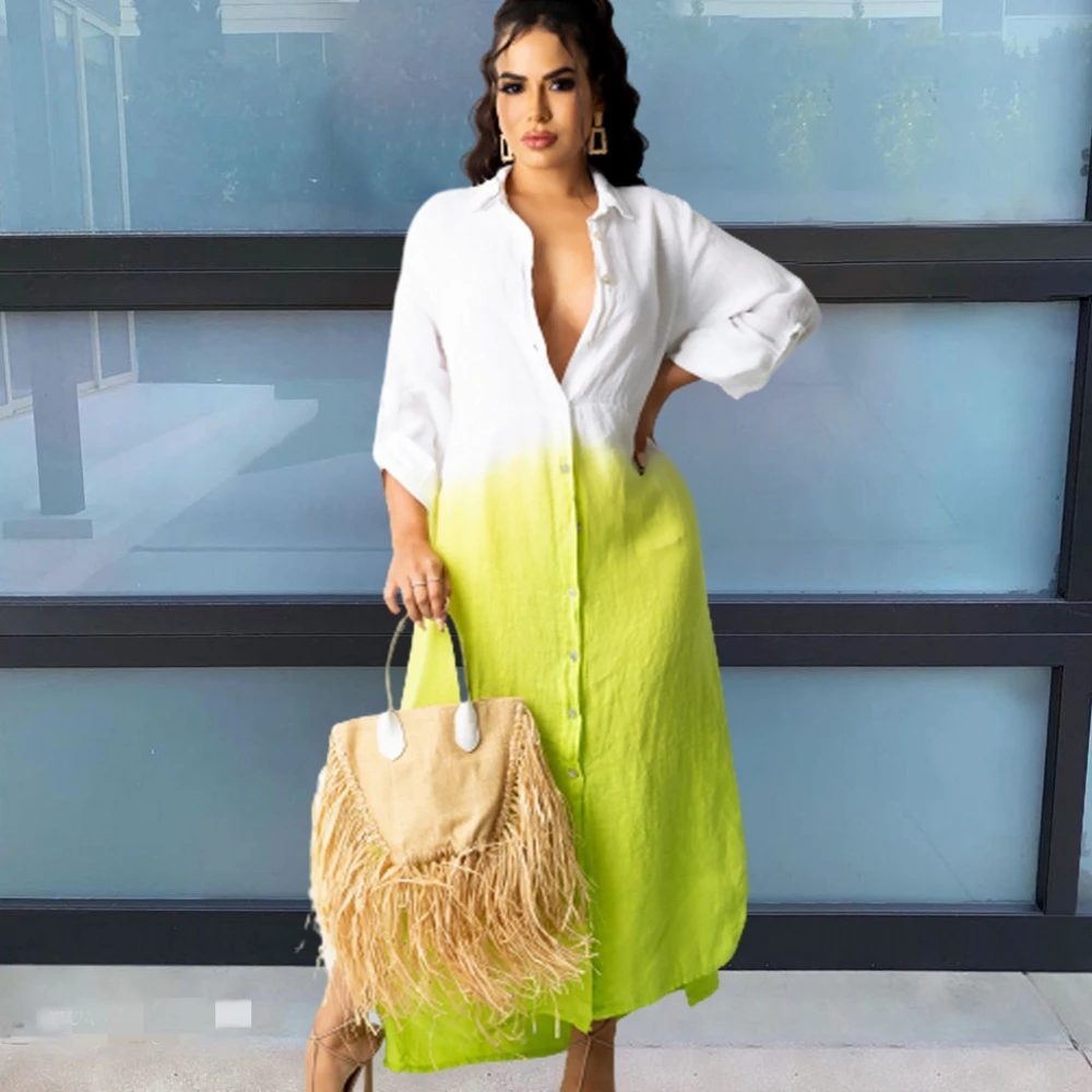 

Dashiki African Dresses For Women 2021 New African Clothes Gradient Ankara Dresses Bazin Traditional Robe Africa Long Dress