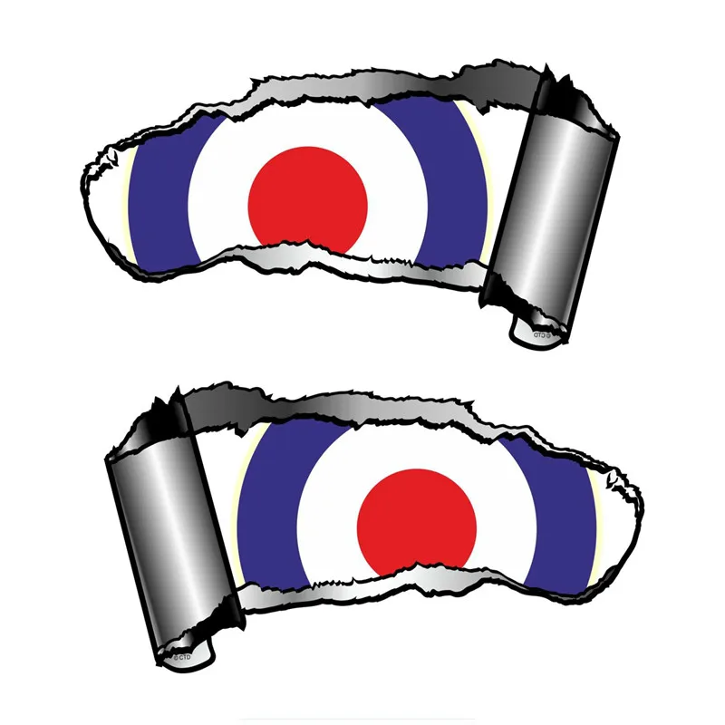 Лидер продаж, маленькая парная рваная виниловая наклейка с гравировкой в стиле Раф, модная мишень KK, наклейка для автомобиля KK18 * 16 см