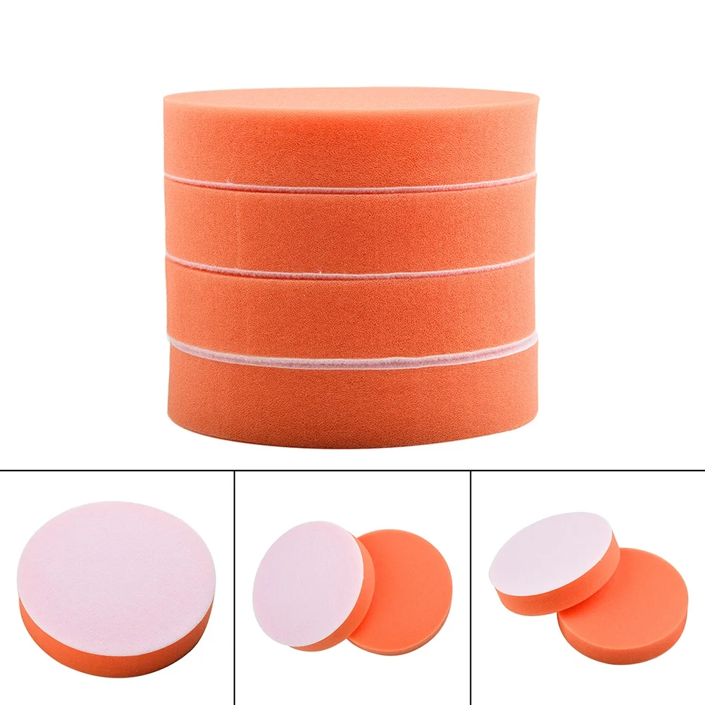 

5\" Car Buffing Sponge Polishing Polisher Buffer Clean Flat 125mm Orange Universal Pads Best Nice Newest Practical