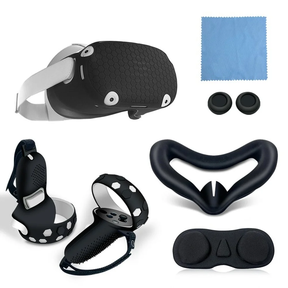 

1Set VR Accessorie Set Protective Cover For Oculus Quest 2 VR Touch Controller With Knuckle Strap Handle Grip For Oculus Quest2