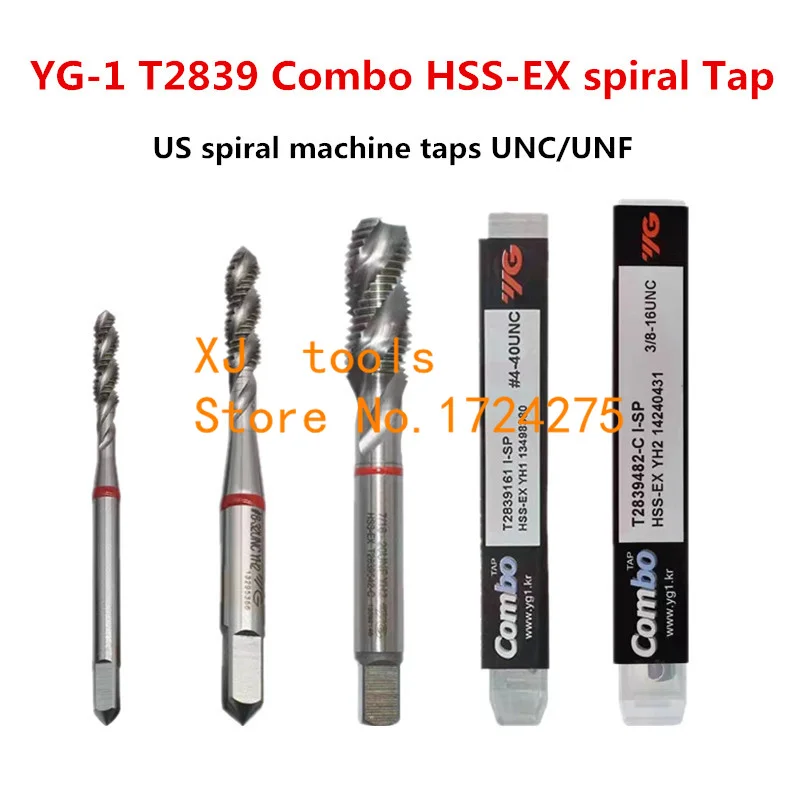 

YG-1 T2839 Combo HSS-EX спиральный кран 4-40 12-24 1/4-20UNC 5/16-18 3/8-16 7/16-14 1/2-13UNC 9/16-12 5/8-11 3/4-10UNC 4-48 10-32UNF