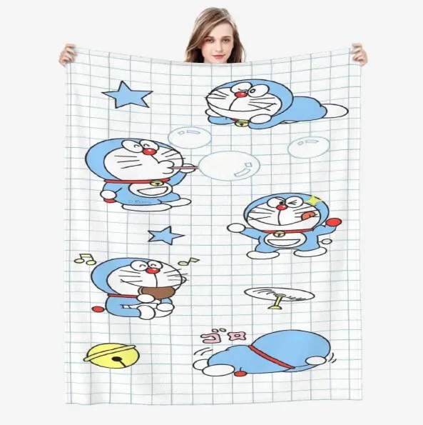 Anime Doraemon Cartoon Plaid Blanket for Bedroom Sofa Blanket Star Pattern  Blanket Flannel Blanket Home Decor Picnic for Beds | АлиЭкспресс