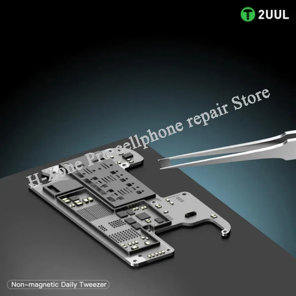 2UUL TW21 TW22 Немагнитный нержавеющий полый трафаретный пинцет для пайки печатных
