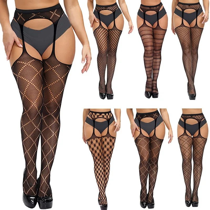 

Womens Sexy Fishnet Tights Jacquard Weave Seamless Pantyhose Yarns Garter Grid Fish Net Stockings Hose Sexy Lingerie Collant