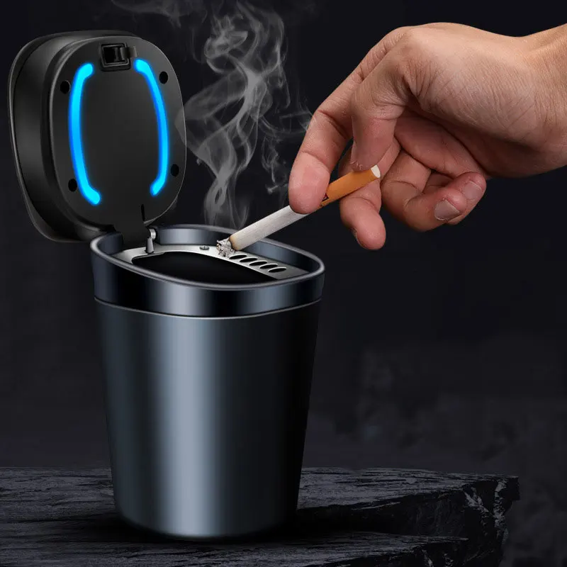

Universal Car Ashtray With Led Lights With Cover Creative Personality Covered Car Inside The Car multi-function Car Supplies New