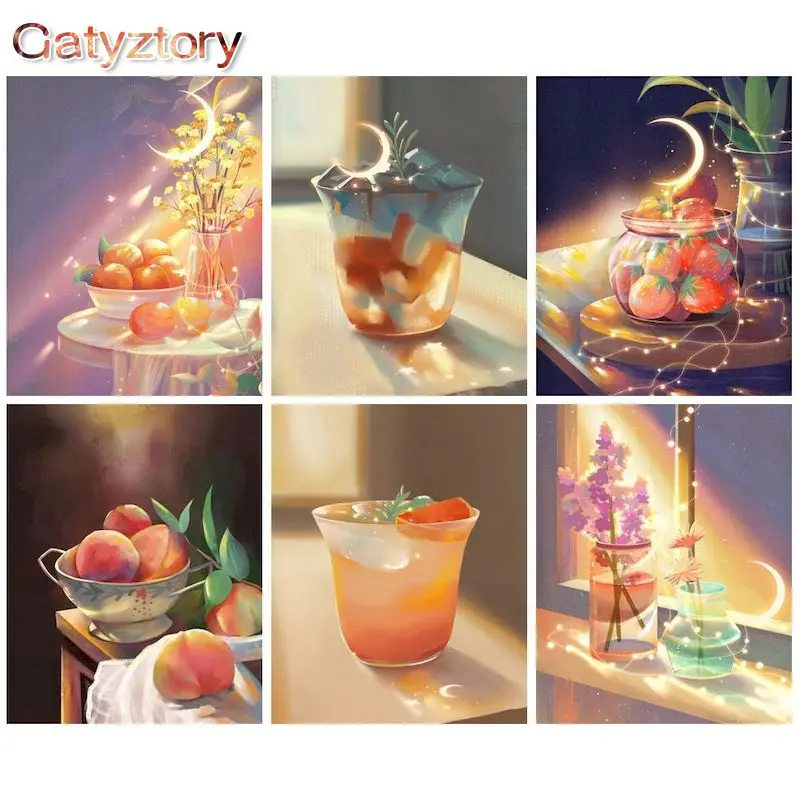

GATYZTORY Fruit Landscape Picture By Numbers For Adults Children 40x50cm Acrylic Pigment Frame Canvas Home Decor Artwork