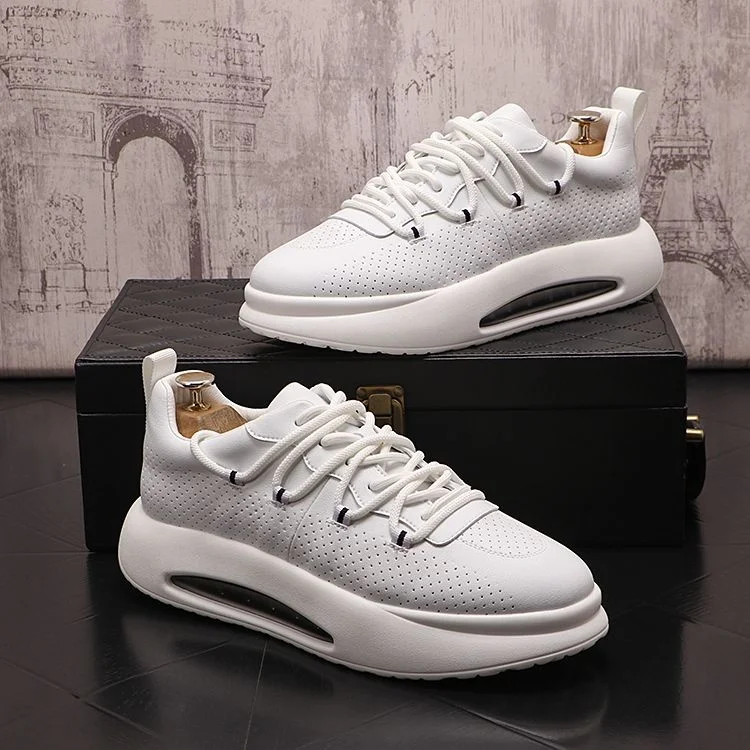 

High quality Forrest Gump Shoes Summer New Perforated Breathable Casual Fashion Men's Versatile Sneakers Lace up Inside High Dad