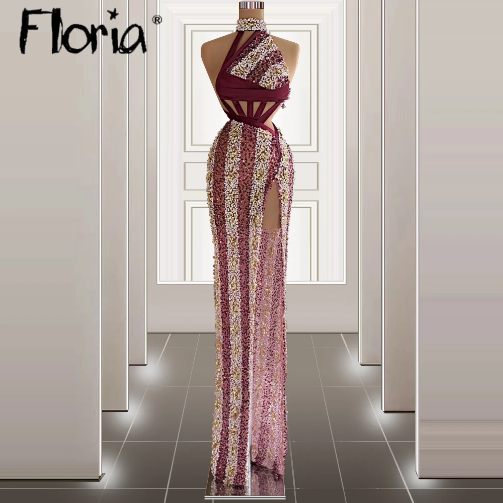 

Блестящее платье для вечеринки в честь Дня Рождения с тяжелыми кристаллами, сделанное на заказ красное блестящее платье с Боковым Разрезом в виде русалки, فففففففففف