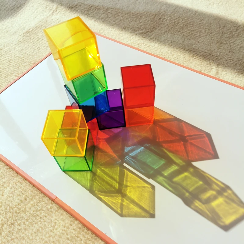 

Montessori Sensory Toys Color Learning Light Table Resources Plastic Translucent Blocks Educational Toys For 3 Years B0965H