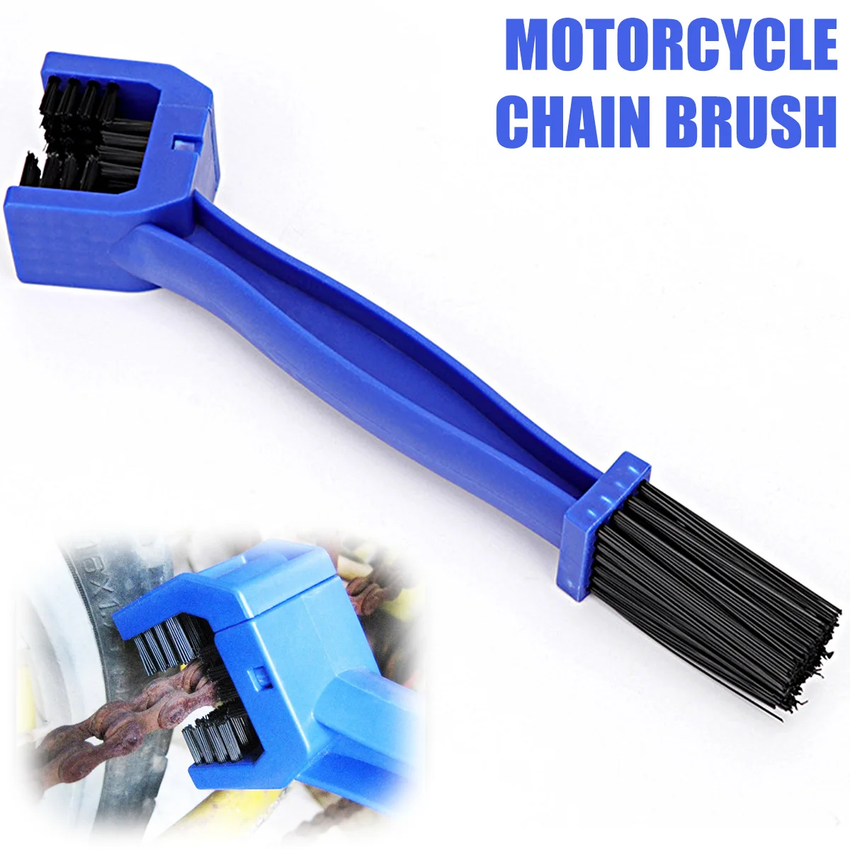 

Double-end Chain Cleaning Brush 3-Sided Bristles Cycling Chain Scrubber Tool Motorcycle Clean Washer for Chain Flywheel Caring