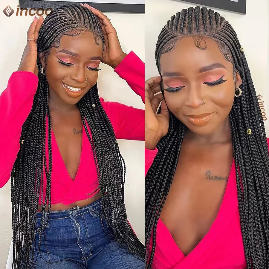 Синтетические полные кружевные косички ручной работы Fulani без узлов плетеные