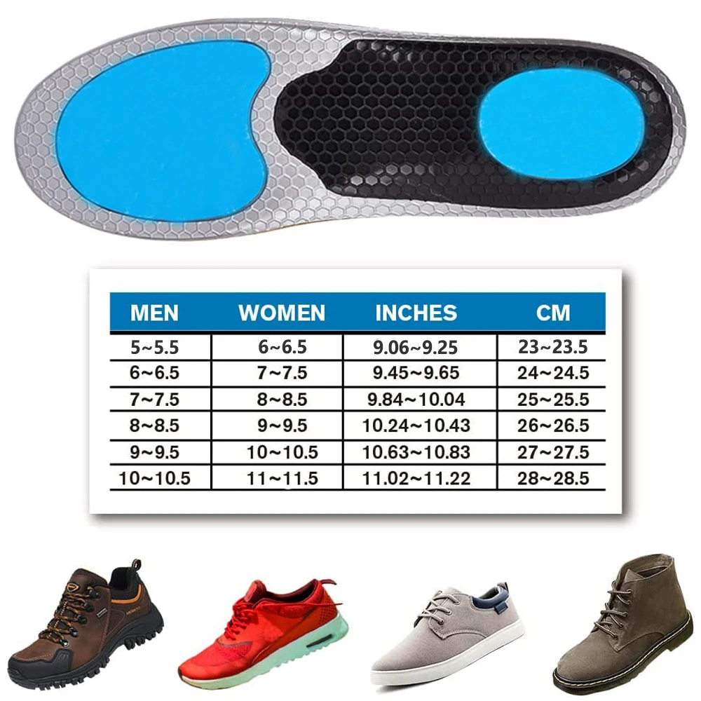 NOIPACE Orthopedic Arch Support Insoles Fasciitis Pain Relief Orthotic Shoe Inserts for Flat Feet, Anti-Slip, Shock Absorption