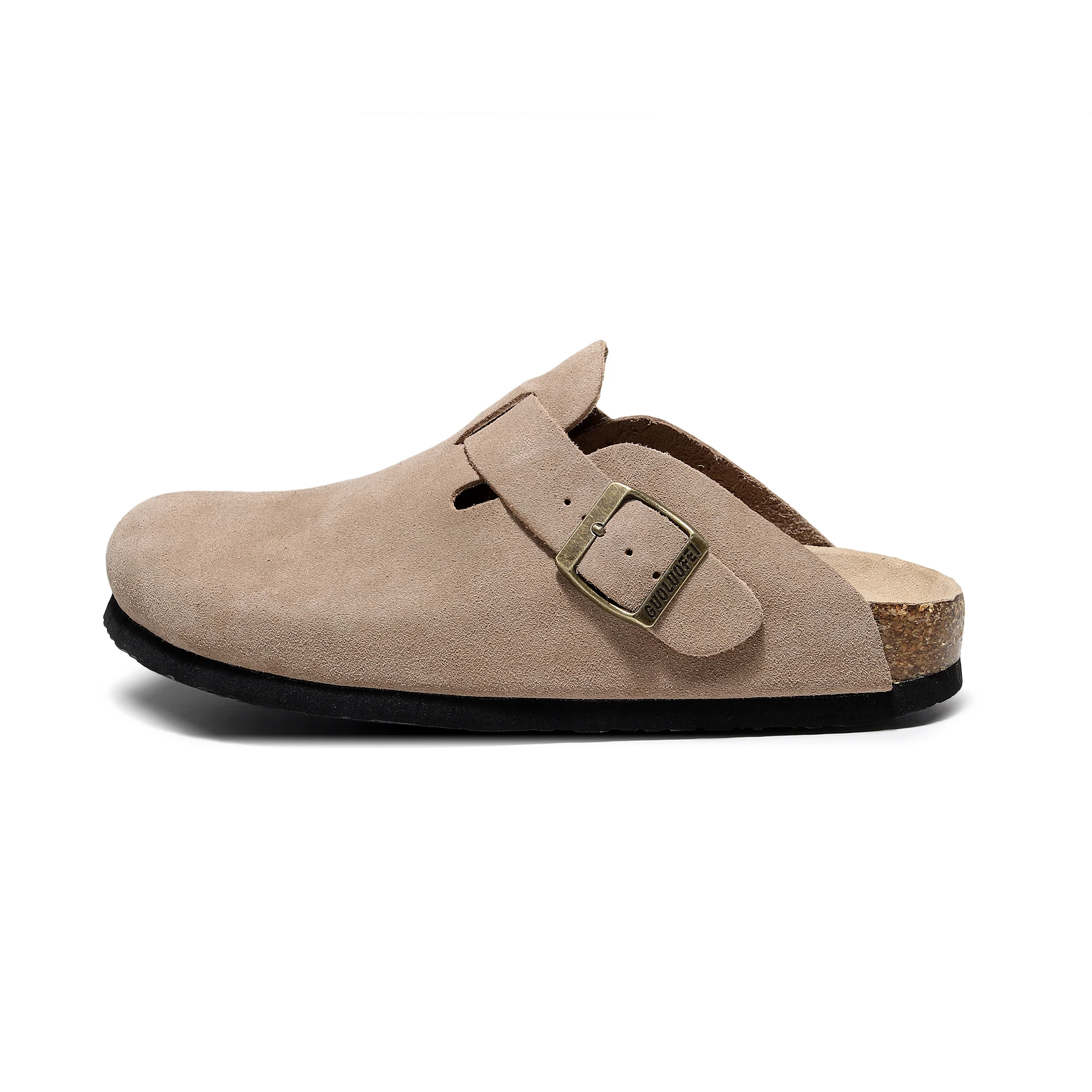 2023 Spring Women's Closed Toe Slippers Cow Suede Leather Sandals For Women Men Fashion Mule Clog Slides 35-46