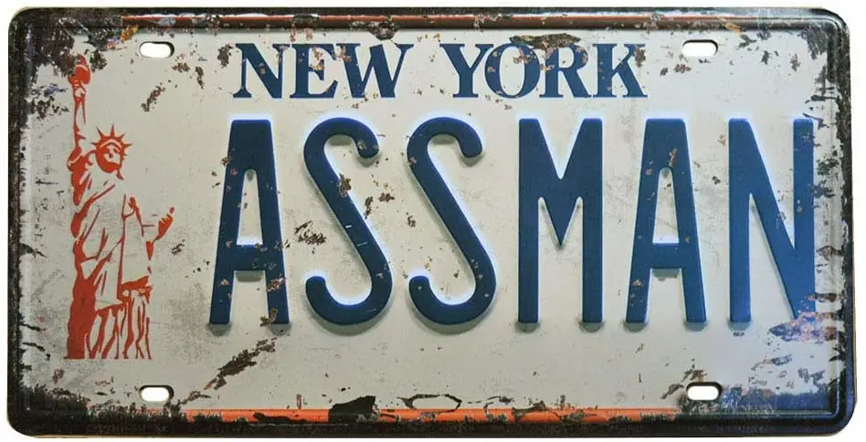 

Металлический номерной знак жестяной знак 6x12 дюймов-Assman подходит для автомобиля, гаража, клуба, украшения дома.