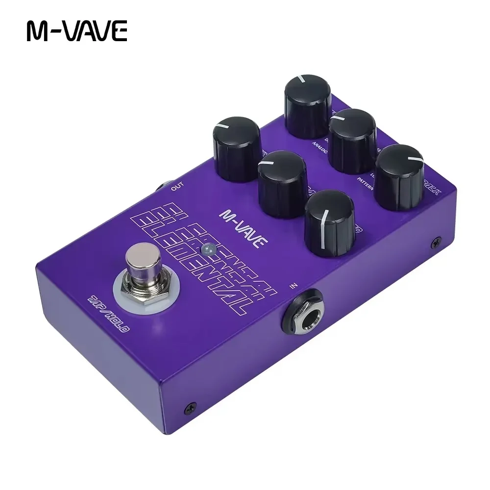 Цифровая педаль дилэй M-VAVE Elemental для электрогитары с 9 режимами, TAP HOLD, 3000 мс, DSP, компактная (art.: 3920dc6bf3fec) - 3920dc6bf3fec