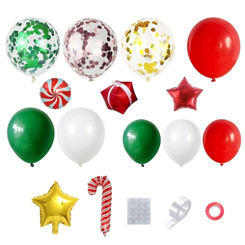 

170PCS Christmas Balloon Chain Combination Package Christmas Party Scene Garland Arch Arrangement Prop Decoration