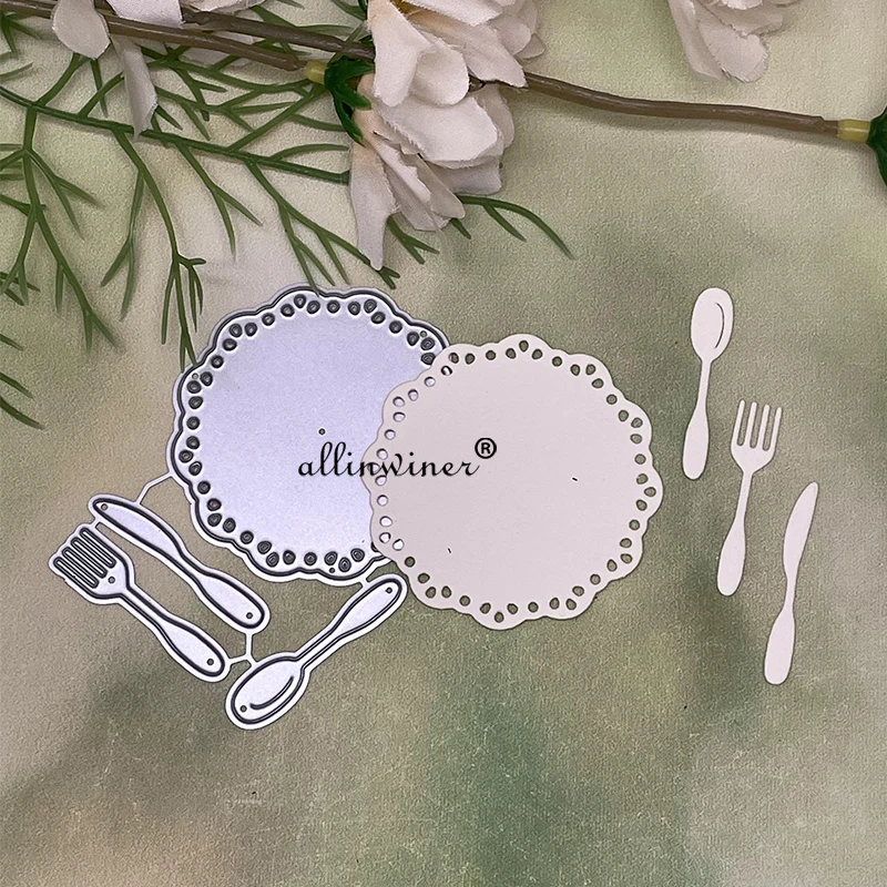 Пластина нож вилка и ложка металлические трафареты для DIY скрапбукинг