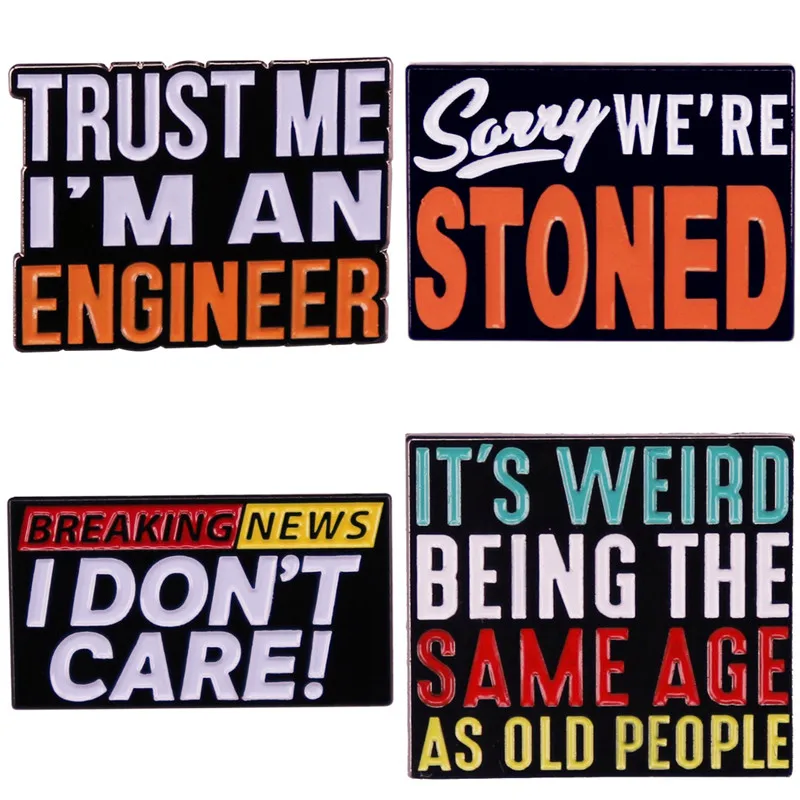 

Sorry We're Stoned Sign Brooches Enamel Pin Brooch Badge Lapel Pins Hard Metal Alloy Jacket Decoration Ornaments Jewelry