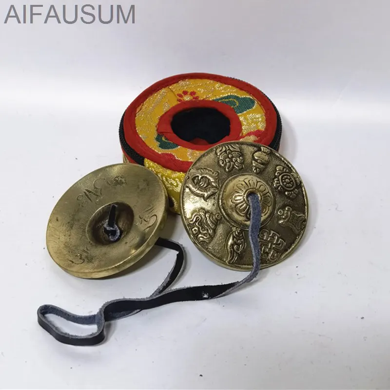 

Латунный Колокольчик тибетский с сумкой, 6,5 см