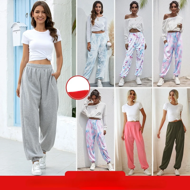 

2022 европейские и американские женские всесезонные базовые свободные брюки для досуга и спорта 1631