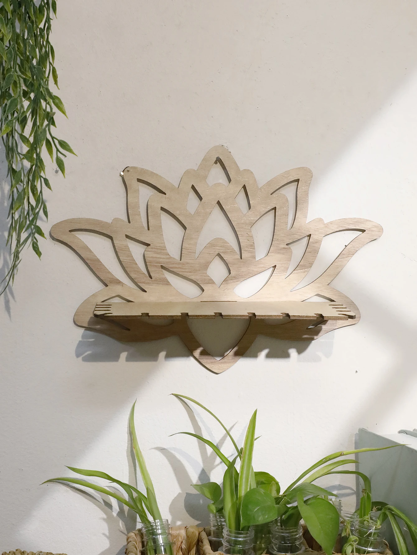 Деревянная подставка для кристаллов лотоса полая полка-держатель целебных