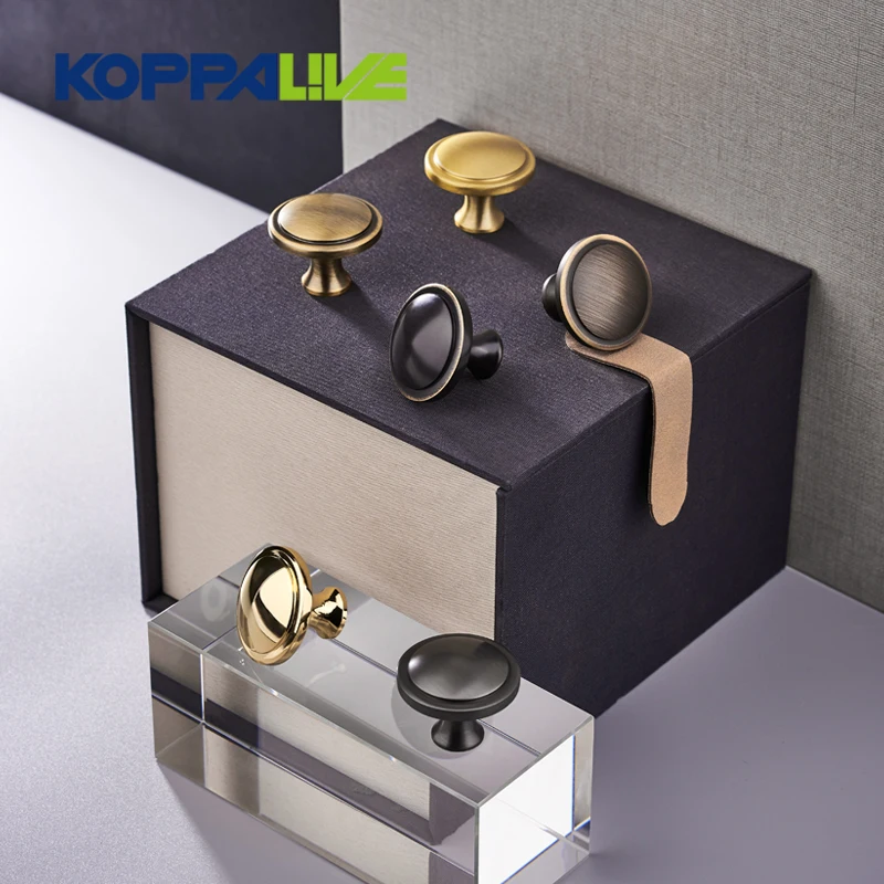 Koppalive, твердая латунь, фурнитура для кухонной мебели, ручка с одним отверстием, гриб, Круглая Комната