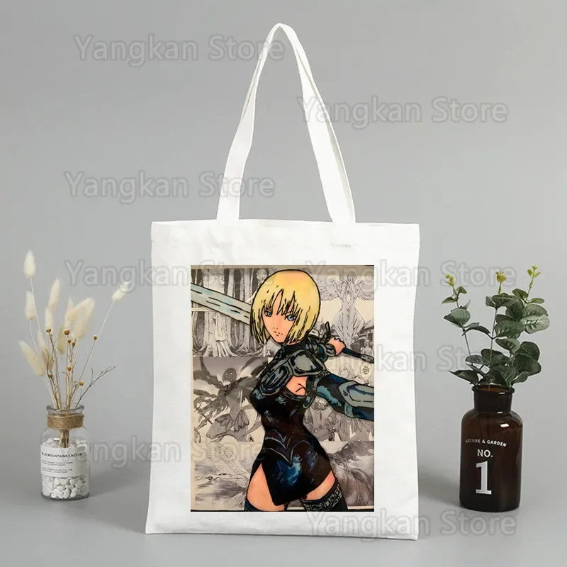 Claymore аниме Clare холщовая сумка-тоут для покупок многоразовая сумка эко складная