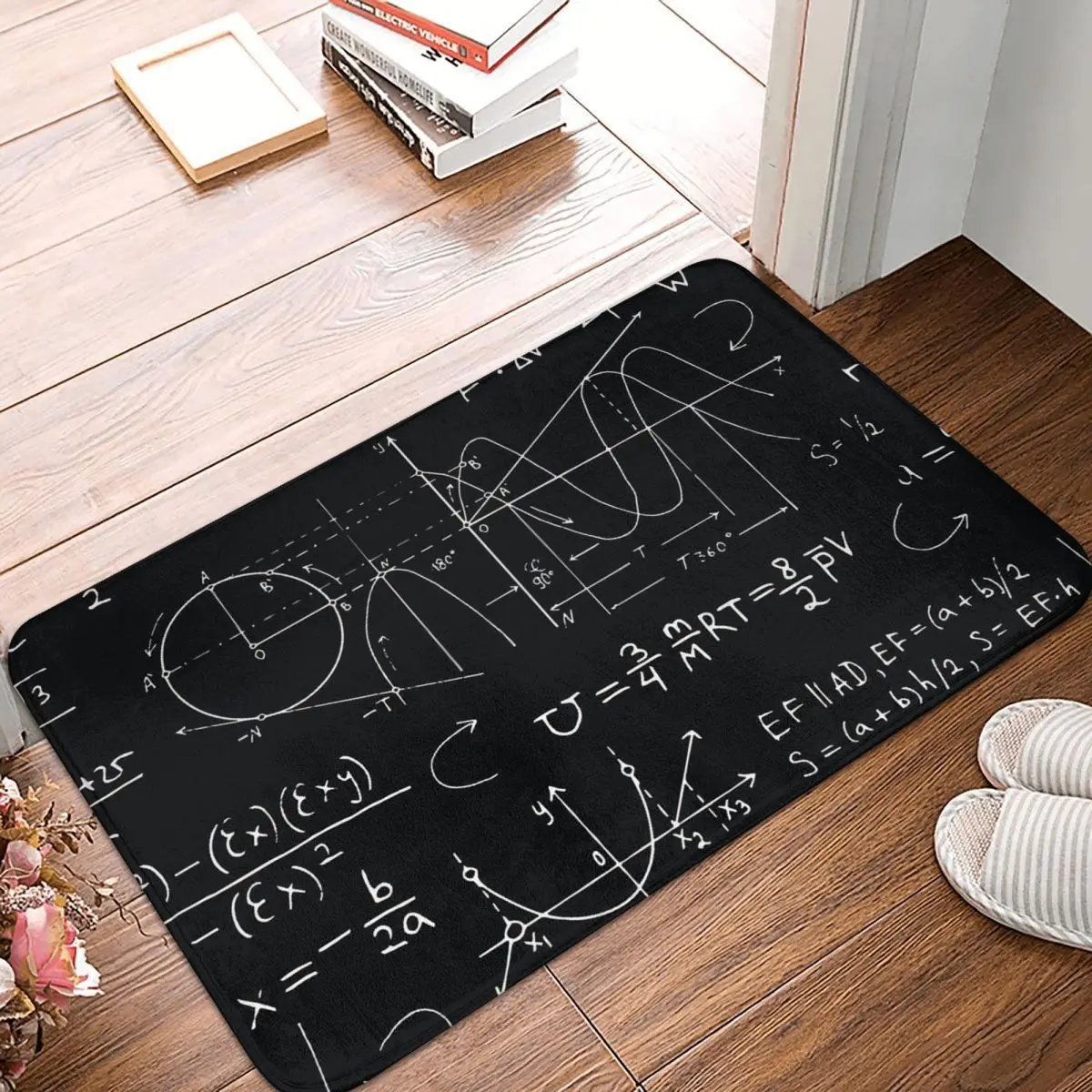 

Geek Bath Non-Slip Carpet Math Science Pattern Bedroom Mat Welcome Doormat Floor Decoration Rug