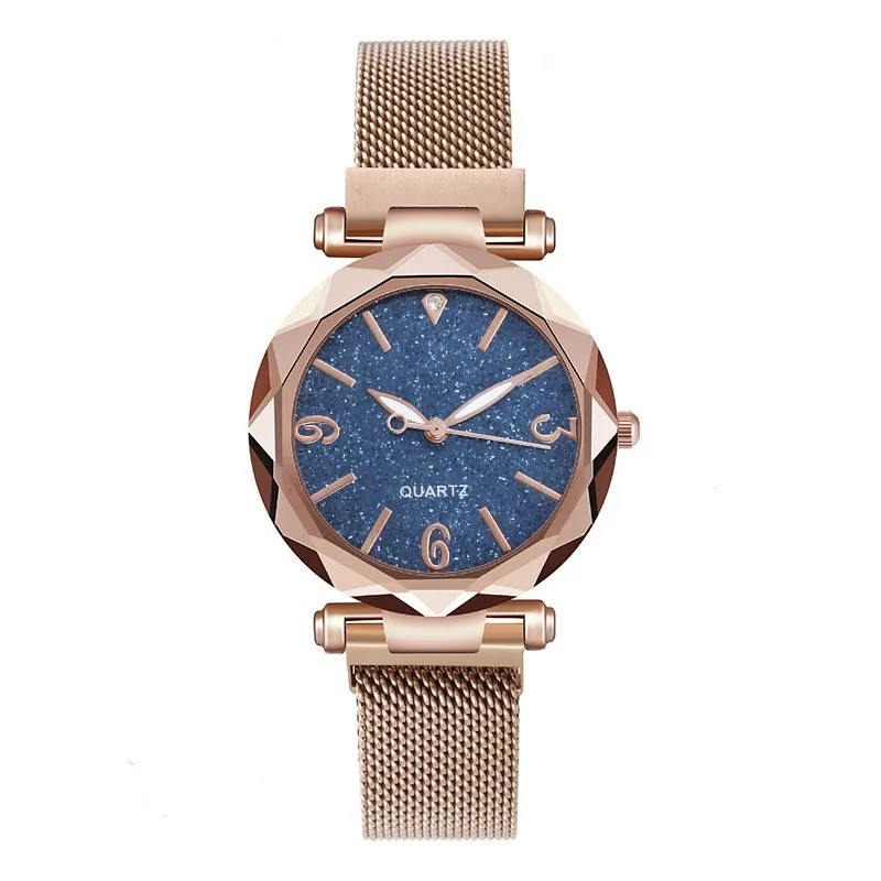New Hot Selling Exquisite All Sky Star Shining Starry Sky Lady Lazy Magnetic Quartz Watch Engagement Holiday Gift