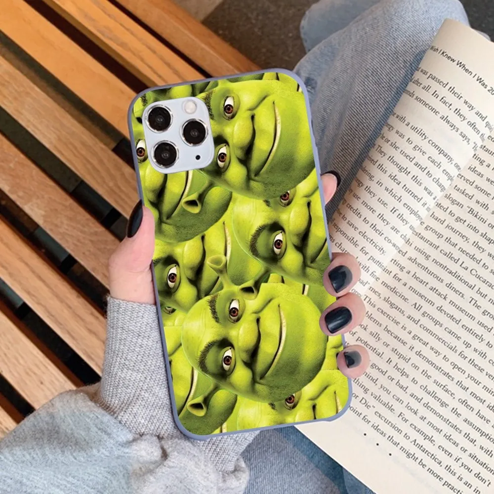 Cartoon Moive S-shreks Phone Case For IPhone 14 11 12 13 Mini Pro Xs Max 8 7 6 6S Plus X XR Solid Candy Color