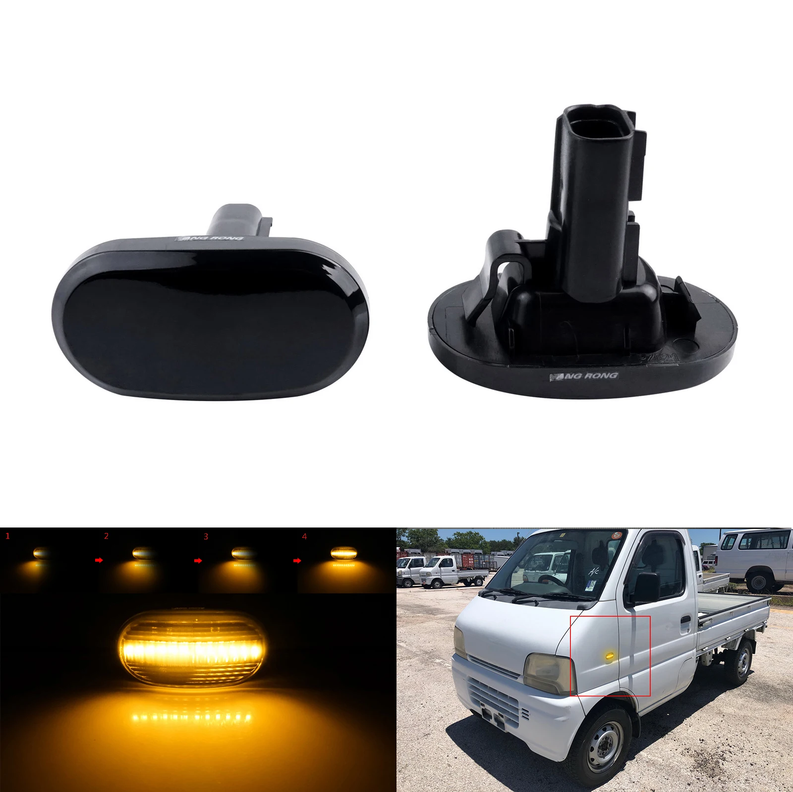 

2x For Suzuki Wagon R+ Jimny Ignis Opel Dynamic LED Side Repeater Indicator Light