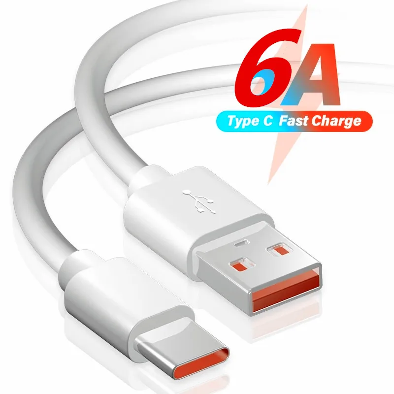 

5-10pcs 6A 66W 1M 3ft USB Type C Super Fast Charger Cable For Samsung s10 s20 s21 Huawei Mate 40 50 Xiaomi 11 10 Pro OPPO R17