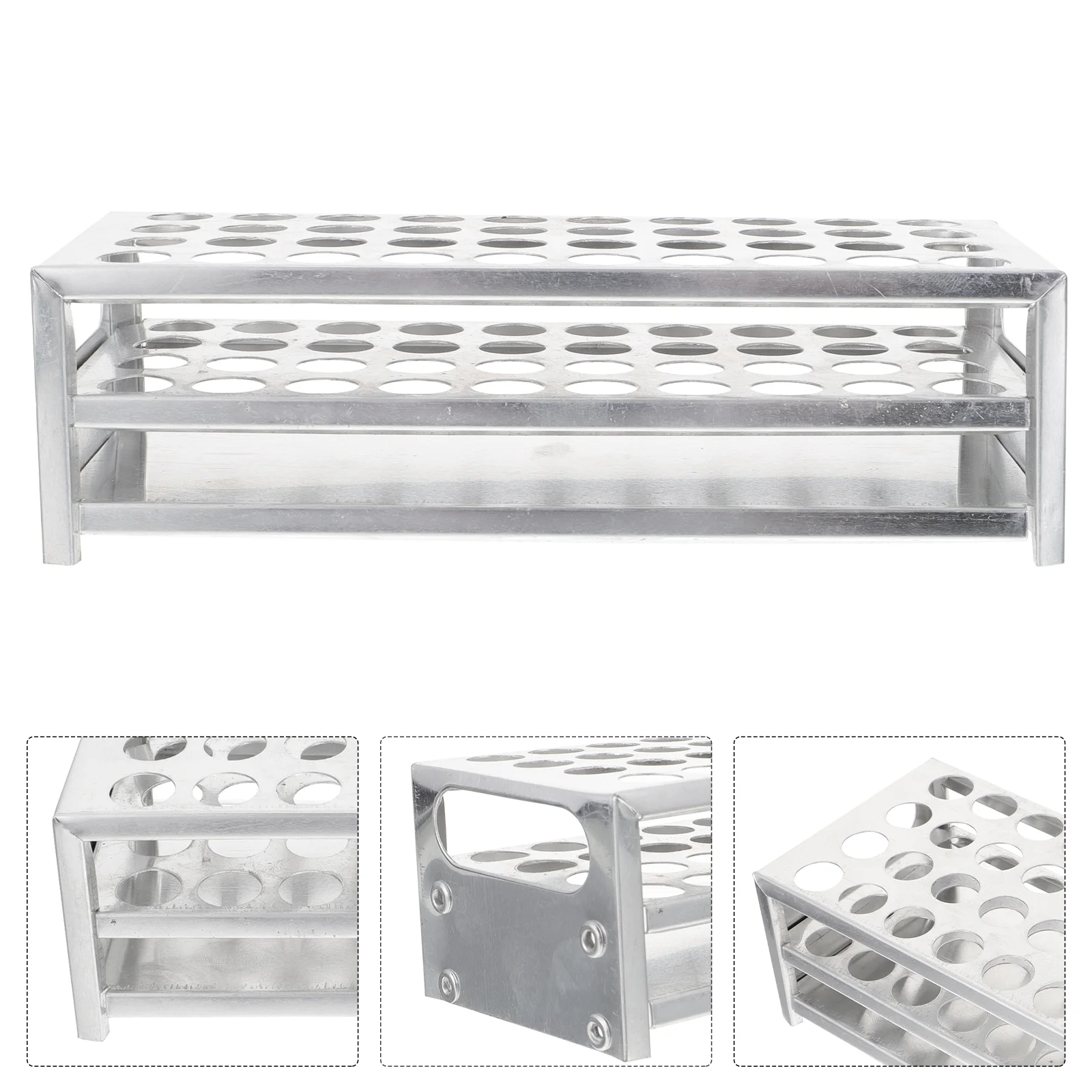 

Test Tube Rack Laboratory Stand Aluminum Holder Experiment Small Clothes Drying Vial
