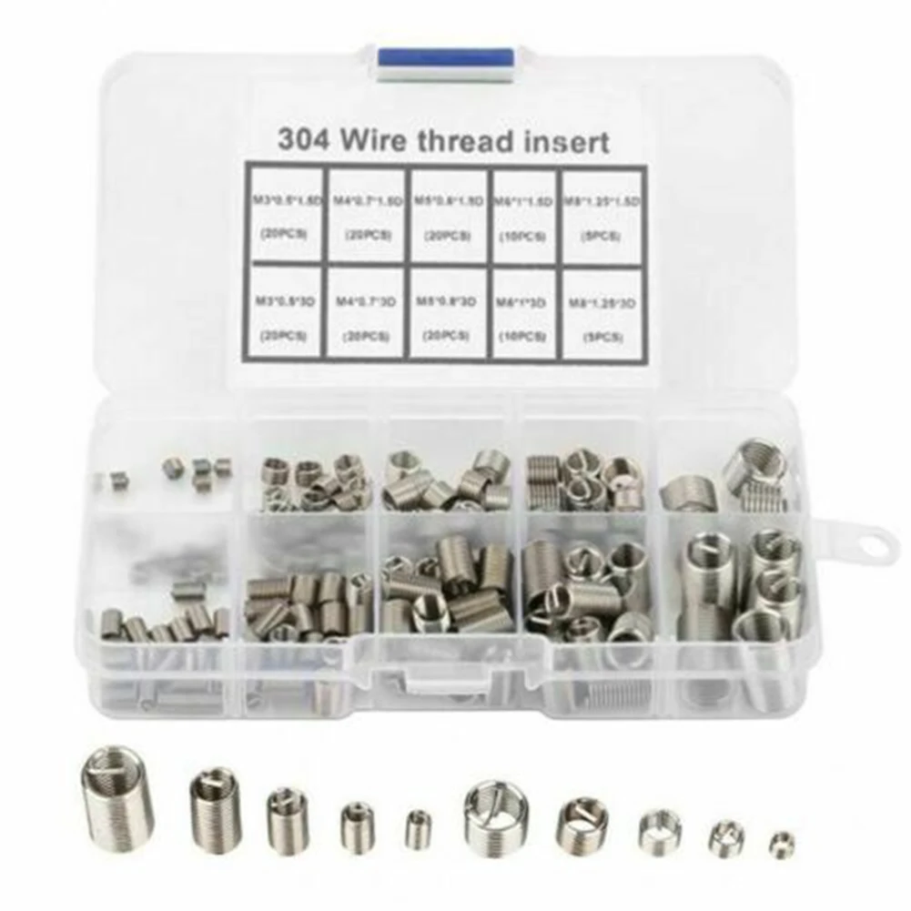 

150Pcs 304 Stainless Steel Helicoil Thread Repair Insert Kit M3 M4 M5 M6 M8