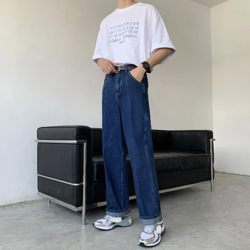 Oversized S-5XL Y2K Fashion Clothes Summer Blue Men's Jeans Denim Hips Hop Casual Baggy Cargo Pants Trousers For Men Teenager