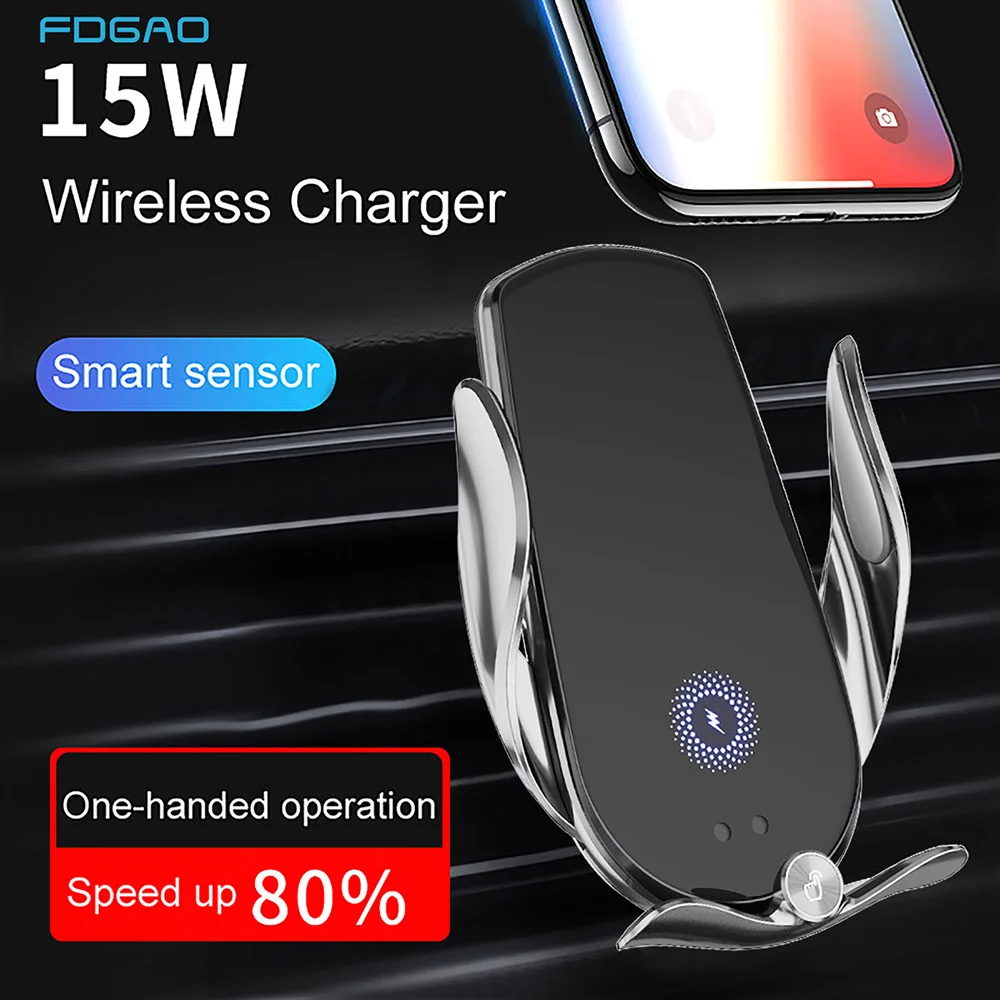 

15 Вт Быстрое беспроводное зарядное устройство для Iphone 13 12promax 11 Samsung Xiaomi Huawewei инфракрасное автомобильное Индукционное автомобильное беспров...