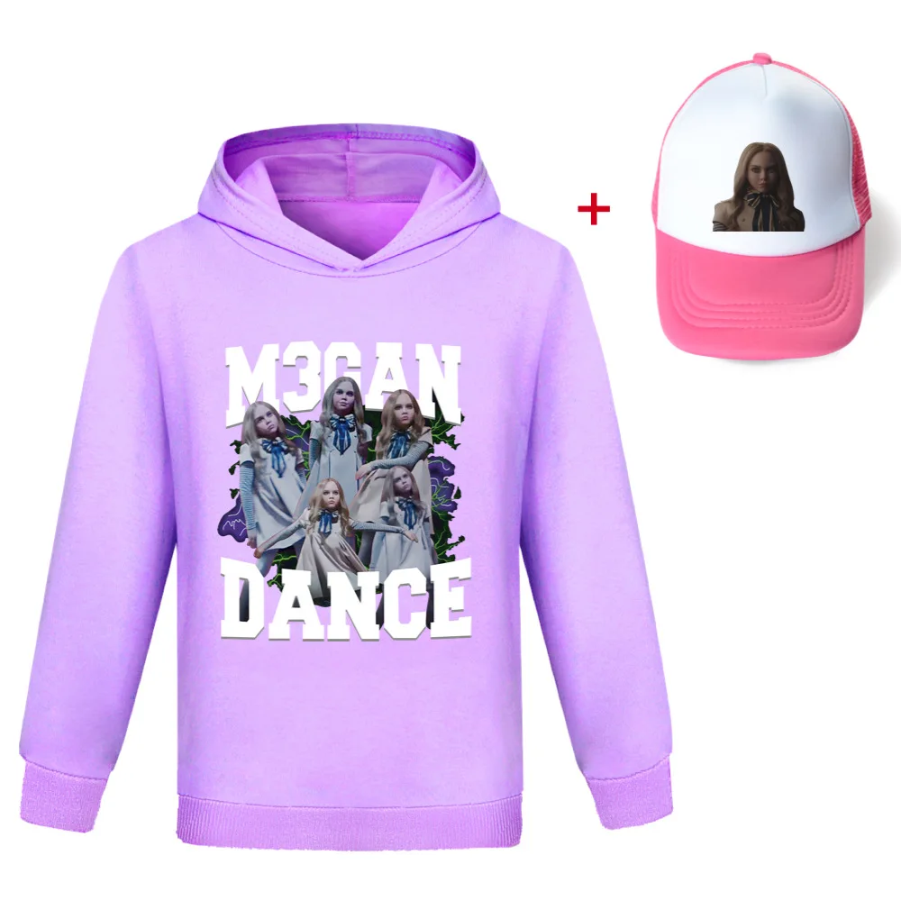 Толстовка M3GAN детская с капюшоном свитшот длинным рукавом принтом Меган для